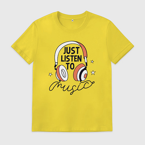 Мужская футболка Просто слушай музыку / Желтый – фото 1