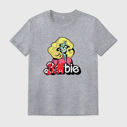 Футболка хлопковая мужская Барби - зомби, цвет: меланж