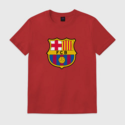 Футболка хлопковая мужская Barcelona fc sport, цвет: красный