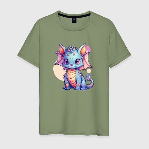 Мужская футболка Cute dragon cat / Авокадо – фото 1