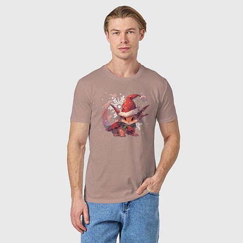 Мужская футболка 2024 Happy Dragon year / Пыльно-розовый – фото 3