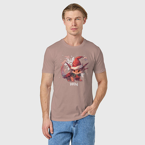 Мужская футболка Happy Dragon year 2024 / Пыльно-розовый – фото 3