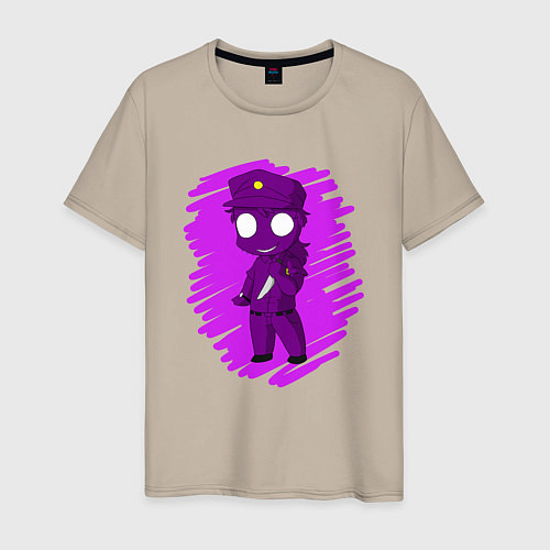 Мужская футболка Фиолетовый человек / Миндальный – фото 1