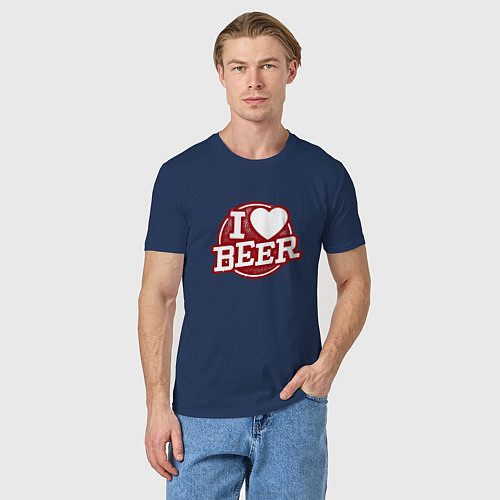 Мужская футболка Признание в любви к пиву / Тёмно-синий – фото 3