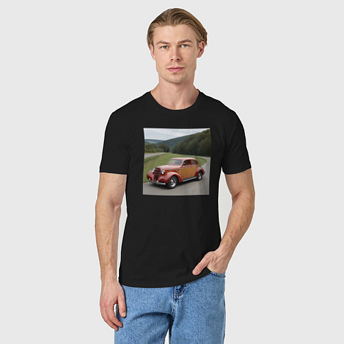 Мужская футболка Ретро авто / Черный – фото 3