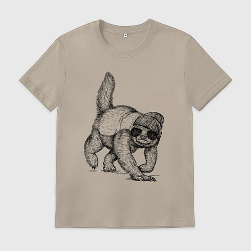 Мужская футболка Медоед на стиле / Миндальный – фото 1