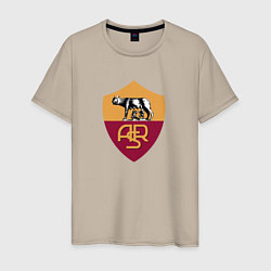 Футболка хлопковая мужская Roma fc club, цвет: миндальный