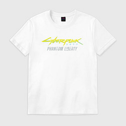 Футболка хлопковая мужская Cyberpunk 2077: Phantom Liberty, цвет: белый