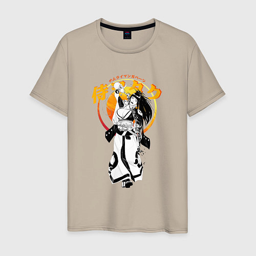 Мужская футболка Samurai Girl: Kanji / Миндальный – фото 1