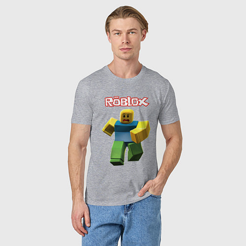Мужская футболка Roblox бегущий персонаж / Меланж – фото 3