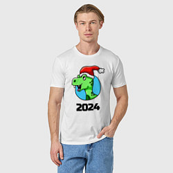 Футболка хлопковая мужская Год дракона 2024, цвет: белый — фото 2