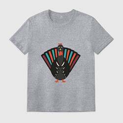 Футболка хлопковая мужская Красочный индюк, цвет: меланж