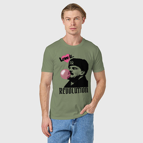Мужская футболка Ленин любовь и революция / Авокадо – фото 3