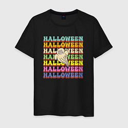 Футболка хлопковая мужская Ghost halloween, цвет: черный