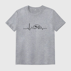 Футболка хлопковая мужская Кардиограмма subaru чёрный, цвет: меланж