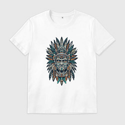 Футболка хлопковая мужская Лики Теотиуакана, цвет: белый