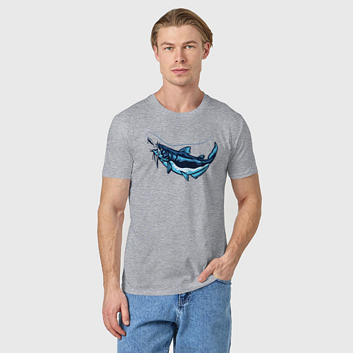 Мужская футболка Лазурная рыбка / Меланж – фото 3