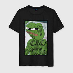 Футболка хлопковая мужская Pepe tattoo, цвет: черный