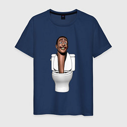 Футболка хлопковая мужская Skibidi toilet туалет, цвет: тёмно-синий