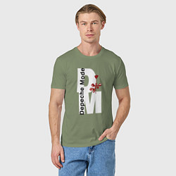 Футболка хлопковая мужская Depeche Mode - Rose Violator mode, цвет: авокадо — фото 2