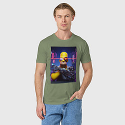 Футболка хлопковая мужская Cyber Homer Simpson - ai art, цвет: авокадо — фото 2