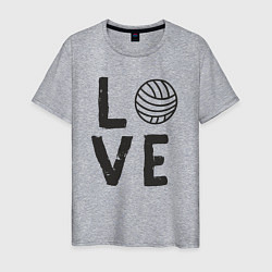 Футболка хлопковая мужская Lover volleyball, цвет: меланж