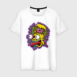 Футболка хлопковая мужская Insane bart simpson, цвет: белый