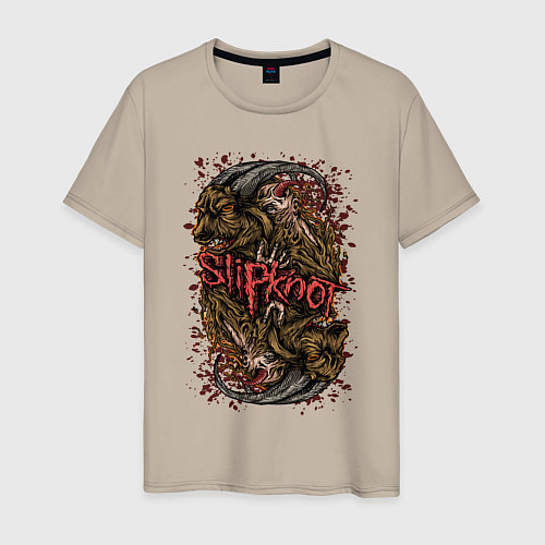 Мужская футболка Slipknot - goat demon / Миндальный – фото 1