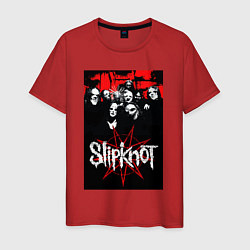 Футболка хлопковая мужская Slipknot - all, цвет: красный