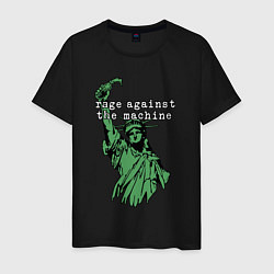 Футболка хлопковая мужская Rage Against - statue of liberty, цвет: черный