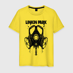 Футболка хлопковая мужская Linkin Park - gas mask, цвет: желтый