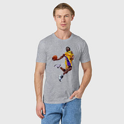 Футболка хлопковая мужская Kobe Bryant dunk, цвет: меланж — фото 2