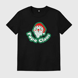 Футболка хлопковая мужская Papa Claus, цвет: черный