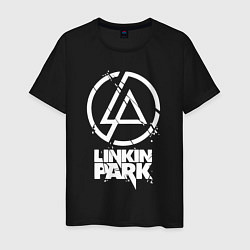 Футболка хлопковая мужская Linkin Park - white, цвет: черный