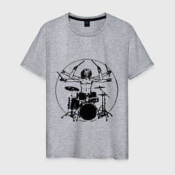 Футболка хлопковая мужская Vitruvian six hand drummer, цвет: меланж