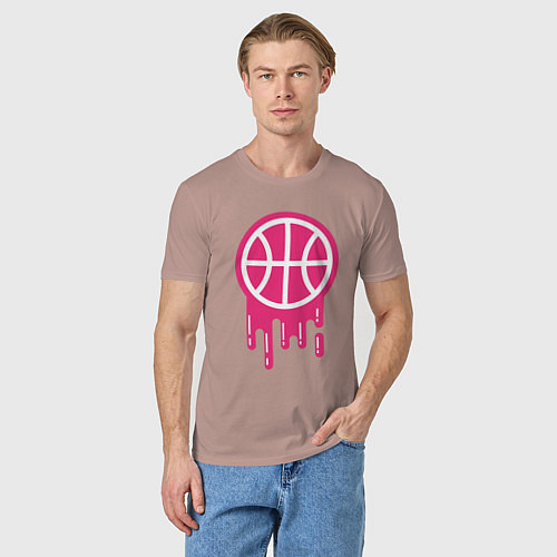 Мужская футболка Pink basketball / Пыльно-розовый – фото 3