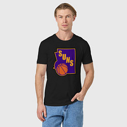 Футболка хлопковая мужская Suns ball, цвет: черный — фото 2