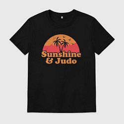 Футболка хлопковая мужская Sunshine and judo, цвет: черный