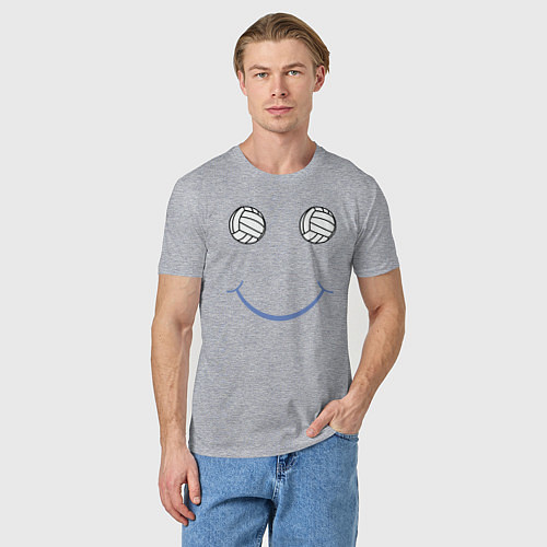 Мужская футболка Волейбольный позитив / Меланж – фото 3