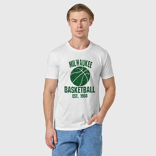 Мужская футболка Milwaukee basketball 1968 / Белый – фото 3