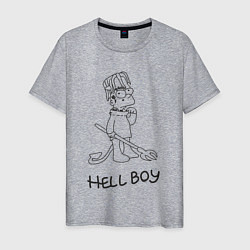 Футболка хлопковая мужская Bart hellboy Lill Peep, цвет: меланж