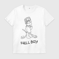 Футболка хлопковая мужская Bart hellboy Lill Peep, цвет: белый