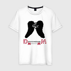Футболка хлопковая мужская Depeche Mode - Memento Mori angel logo, цвет: белый