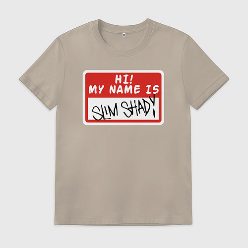 Мужская футболка Hi my name is / Миндальный – фото 1