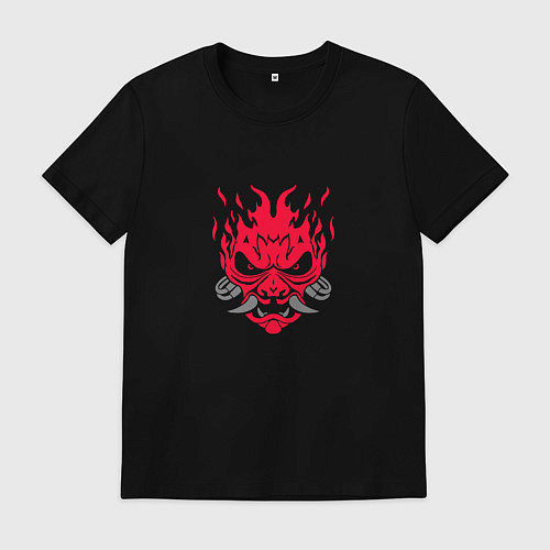 Мужская футболка Логотип Samurai Cyberpunk 2077 - симметричный / Черный – фото 1