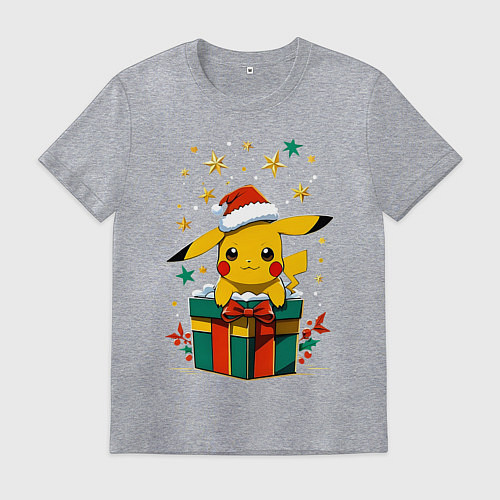 Мужская футболка Новогодний пика-пика / Меланж – фото 1