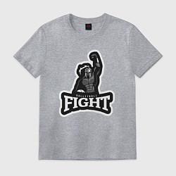 Футболка хлопковая мужская Волейбольный бой, цвет: меланж