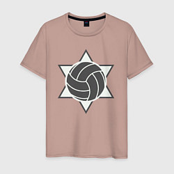 Футболка хлопковая мужская Star volley, цвет: пыльно-розовый