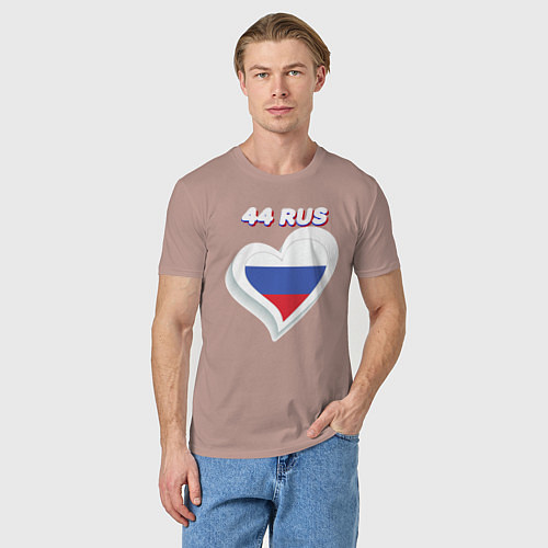 Мужская футболка 44 регион Костромская область / Пыльно-розовый – фото 3