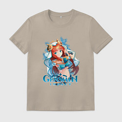 Футболка хлопковая мужская Нилу гидро, цвет: миндальный